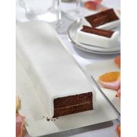 wedding cutting bar cake chocolate with white icing