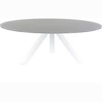 westminster boston alu and frosted glass round table 180cm stone