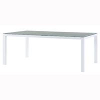 Westminster Boston Alu and Frosted Rectangular Glass Table 220x92cm - Stone