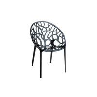 Westminster Leaf Stacking Chair Smoke Grey Transparent