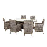 Wentworth 200cm Oval 6 Seater Carver Dining Set