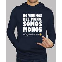 we are monkeys primate pride! (paleoboy, navy-white sweatshirt