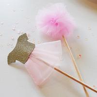 we heart pink tutu and pom pom picks