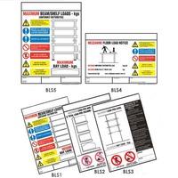 Weight Load Notices for Mezzanine Floors 210h x 295w