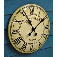 Westminster Classic Wall Clock In Cream by Smart Garden