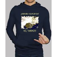 ¿weather modification? no, thanks! - man, hooded sweater, navy blue