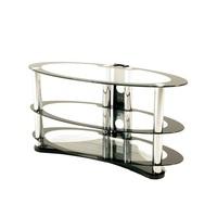 Westa Glass TV Stand Oval In Clear With Black Border