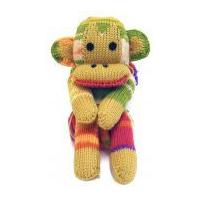 Wendy Four Legged Friend Monkey Scarf Knitting Kit Rainbow