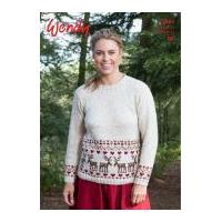 Wendy Ladies Christmas Sweater Mode Knitting Pattern 5874 DK