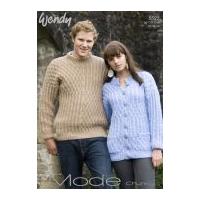 Wendy Mens & Ladies Sweater & Cardigan Mode Knitting Pattern 5522 Chunky