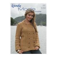 wendy ladies jacket mode knitting pattern 5407 chunky