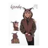 Wendy Childrens Novelty Owl Animal Hat Scarf Mode Knitting Pattern 5782 DK