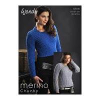 Wendy Ladies Sweaters Merino Knitting Pattern 5616 Chunky