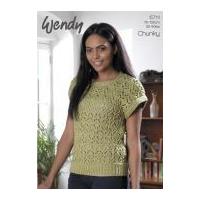 Wendy Ladies Lacy Top Supreme Knitting Pattern 5711 Chunky