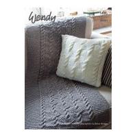 Wendy Home Throw & Cushion Knitting Pattern 5955 Aran