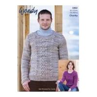 Wendy Ladies & Mens Sweaters Knitting Pattern 5902 Chunky