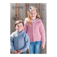 wendy childrens sweater jacket knitting pattern 5950 aran