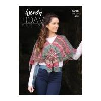 Wendy Ladies Shawl Roam Knitting Pattern 5796 4 Ply