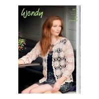 Wendy Ladies Motif Cardigan Crochet Pattern 5977 DK