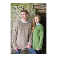 Wendy Mens & Ladies Sweaters Serenity Knitting Pattern 5859 Super Chunky
