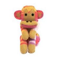 wendy four legged friend monkey scarf knitting kit sherbet