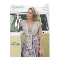 Wendy Ladies Tie Front Shrug Supreme Knitting Pattern 5765 4 Ply