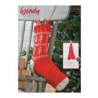 Wendy Christmas Stocking & Gnome Traditional Wool Knitting Pattern 5753 Aran