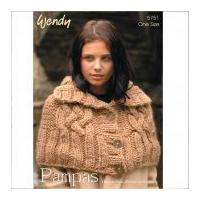 Wendy Ladies Cape Pampas Knitting Pattern 5751 Super Chunky