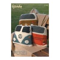 Wendy Home Campervan Cushion Serenity Knitting Pattern 5748 Super Chunky