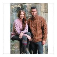 Wendy Mens & Ladies Sweaters Traditional Wool Knitting Pattern 5743 Aran