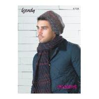 Wendy Mens & Ladies Hat & Scarf Festival Knitting Pattern 5738 Chunky