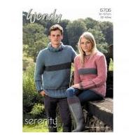 Wendy Mens & Ladies Sweater Serenity Knitting Pattern 5705 Super Chunky