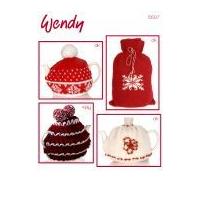 wendy christmas tea cosies hot water bottle cover knitting pattern 559 ...