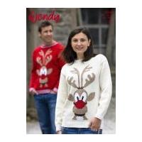 Wendy Mens & Ladies Christmas Reindeer Sweater Mode Knitting Pattern 5594 DK
