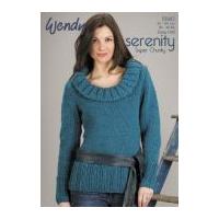 wendy ladies wide collared sweater serenity knitting pattern 5580 supe ...