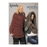 wendy ladies poncho cowl mitts serenity knitting pattern 5577 super ch ...