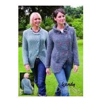 Wendy Ladies Double Breasted Jackets Pampas Knitting Pattern 5448 Super Chunky