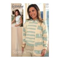 Wendy Ladies Cardigan & Top Supreme Knitting Pattern 5350 4 Ply