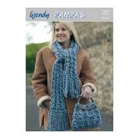 Wendy Ladies Scarf & Bag Pampas Knitting Pattern 5185 Super Chunky
