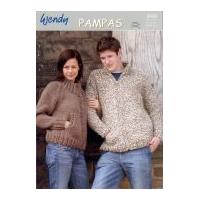 Wendy Ladies & Mens Jackets Pampas Knitting Pattern 5038 Super Chunky