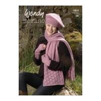 Wendy Ladies Hat, Scarf & Wrist Warmers Merino Knitting Pattern 5814 DK