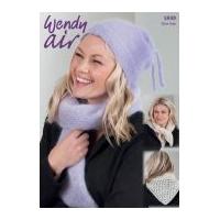 Wendy Ladies Hat & Scarves Air Knitting Pattern 5939 4 Ply