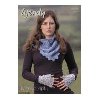 Wendy Ladies Lacy Cowl & Mittens Merino Knitting Pattern 5685 4 Ply