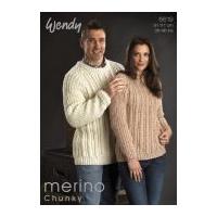 Wendy Mens & Ladies Sweaters Merino Knitting Pattern 5619 Chunky