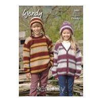 wendy childrens sweaters hats serenity knitting pattern 5831 chunky