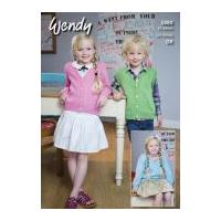 Wendy Childrens Sweater, Cardigan & Waistcoat Supreme Knitting Pattern 5880 DK