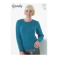 Wendy Ladies Sweater Merino Knitting Pattern 5723 DK