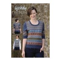 Wendy Ladies Sweater & Tank Top Merino Knitting Pattern 5806 4 Ply