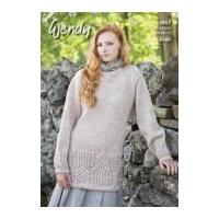 Wendy Ladies Sweater Knitting Pattern 5867 Aran