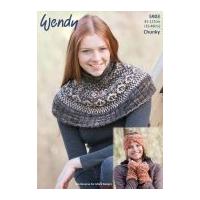 Wendy Ladies Capelet, Headband & Wrist Warmers Evolve Knitting Pattern 5903 Chunky